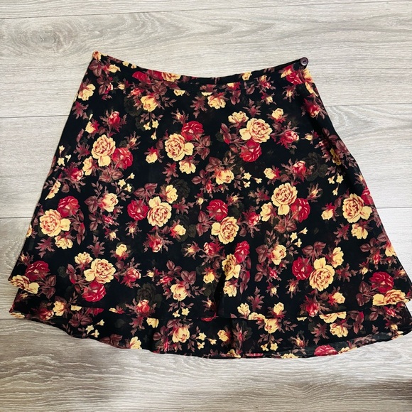 Compagnie Internationale Express Vintage Floral Short Skater Y2K Skirt Ruffled M - Picture 12 of 15